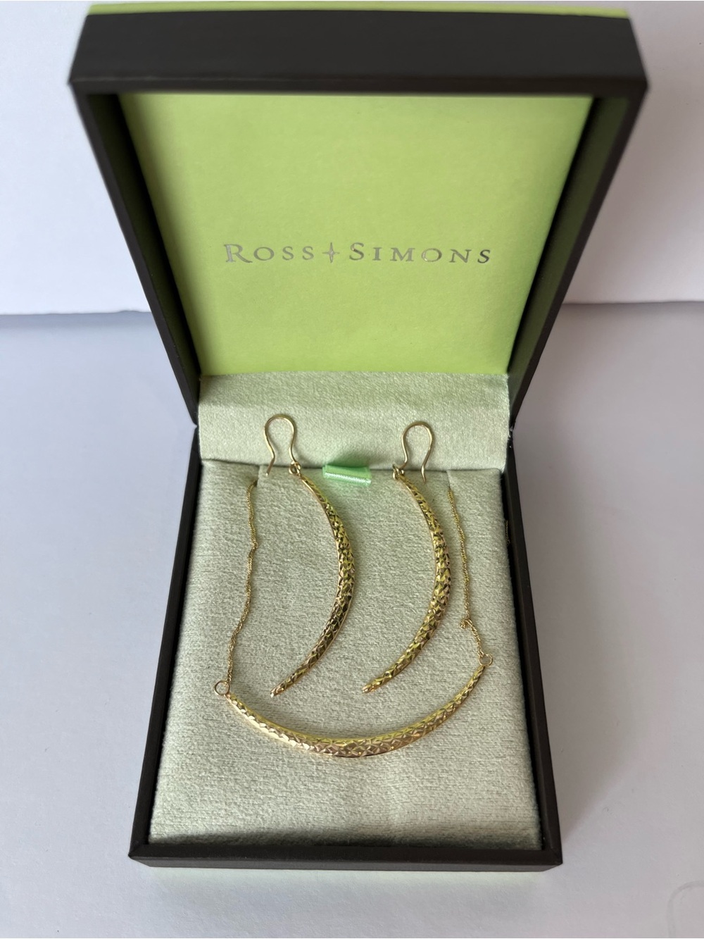 Ross-Simons 14K Gold Necklace & Earrings Set Modern Minimalist
